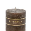 Riverdale Duftkerze ohne Duft mokka 9x9 cm glatt