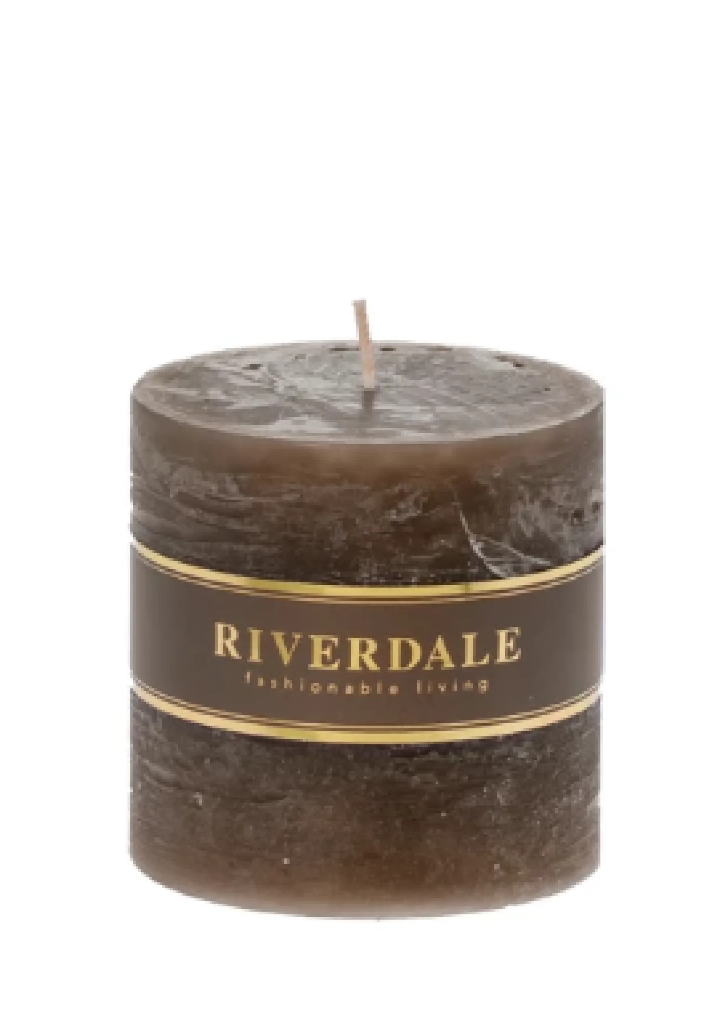 Riverdale Duftkerze ohne Duft mokka 9x9 cm glatt