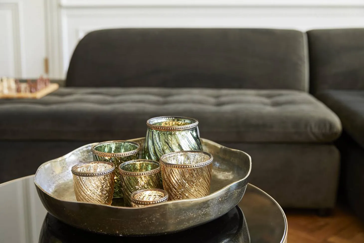 Riverdale Teelichthalter Swirl Grün 7 cm