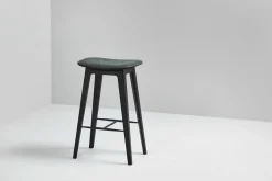 SACKit Nordic Barhocker – Buche schwarz – gepolstert – (68cm) Leder Dunes Anthrazit