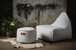 SACKit RETROit Cobana Outdoor Sitzsack Loungsessel mit Hocker – Sparset petrol melliert