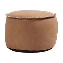 SACKit RETROit Dunes Sitzsack Sparset – Sessel mit Hocker aus Naturleder Camel
