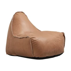 SACKit RETROit Dunes Sitzsack Sparset – Sessel mit Hocker aus Naturleder Camel