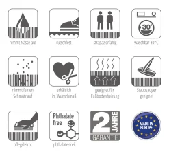 Schöner Wohnen Miami Fußmatte 50x70 cm Gitter anthrazit-taupe