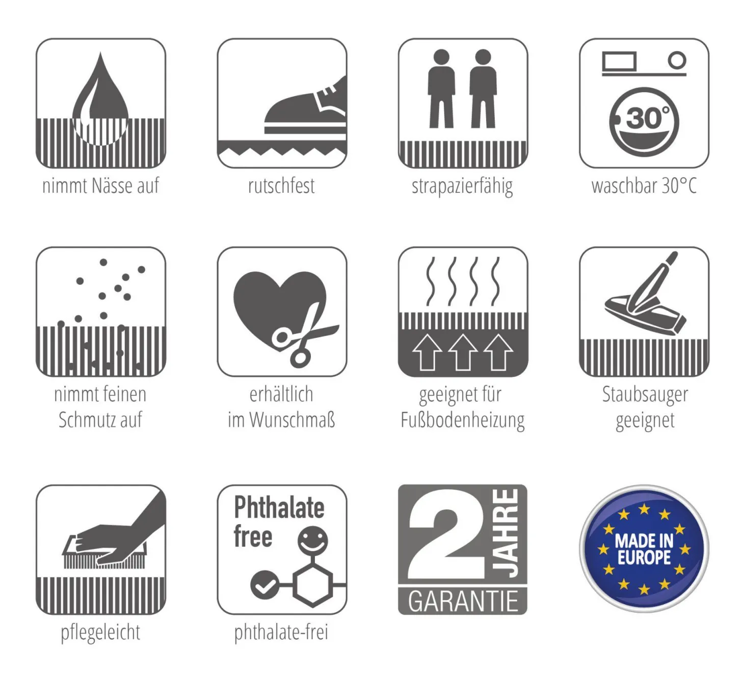 Schöner Wohnen Miami Fußmatte 50x70 cm Gitter anthrazit-taupe