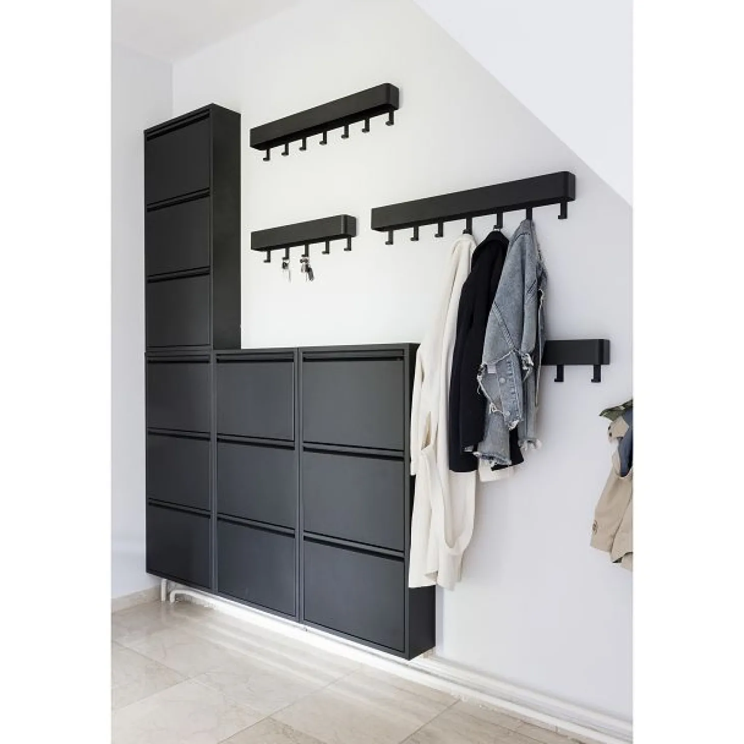 Spinder Design DAX 5 Garderobe Schwarz 52 x 12 x 7,5