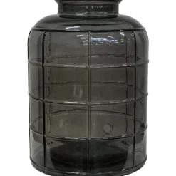 Trademark Living Glasvase Steve mit Rechteck-Muster Grau