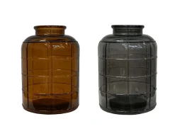 Trademark Living Glasvase Steve mit Rechteck-Muster Grau