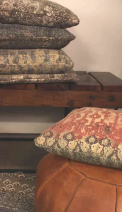 Trademark Living Kissen mit ethnischem Muster 45x45 cm braun/blau