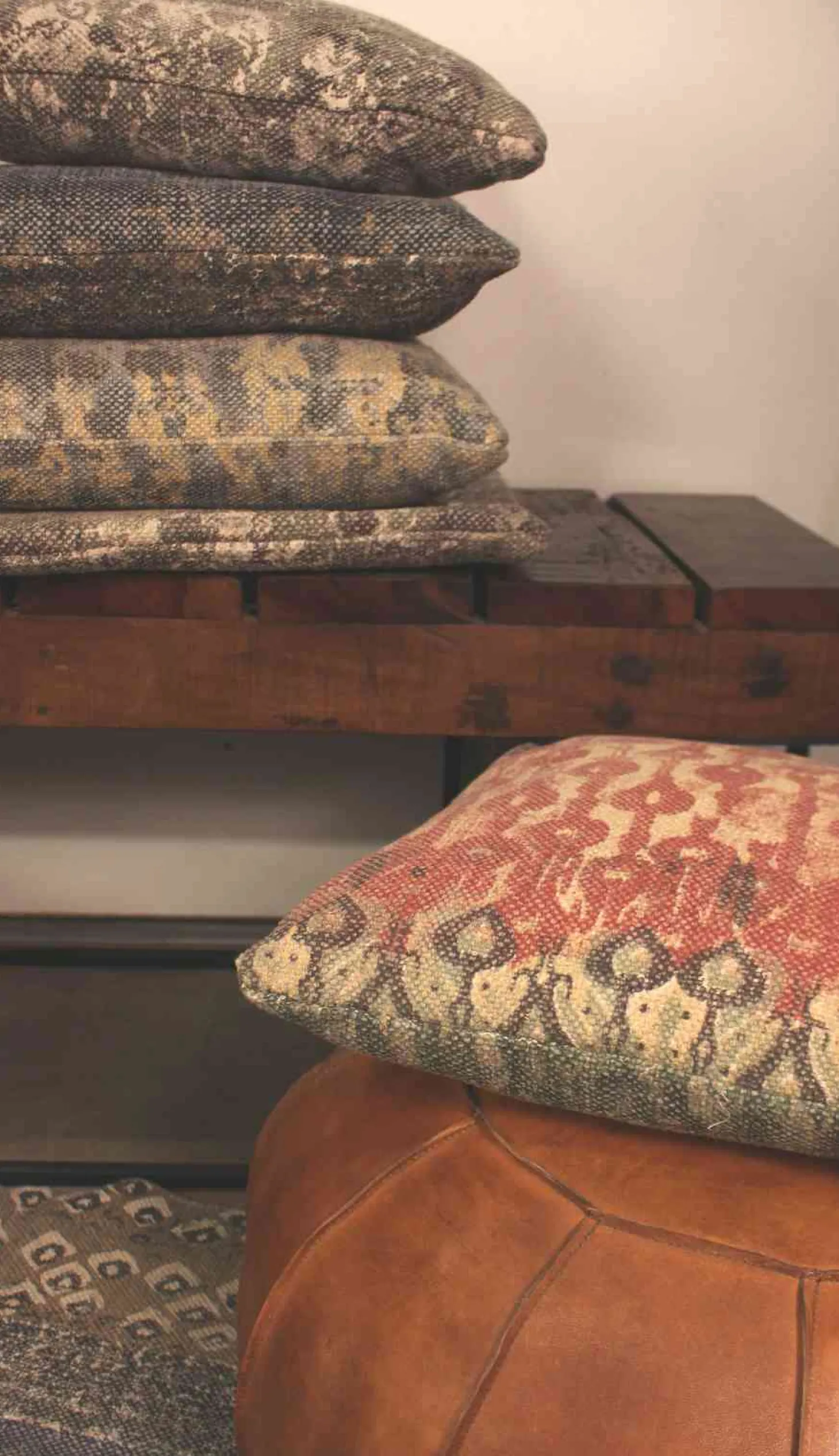 Trademark Living Kissen mit ethnischem Muster 45x45 cm braun/blau