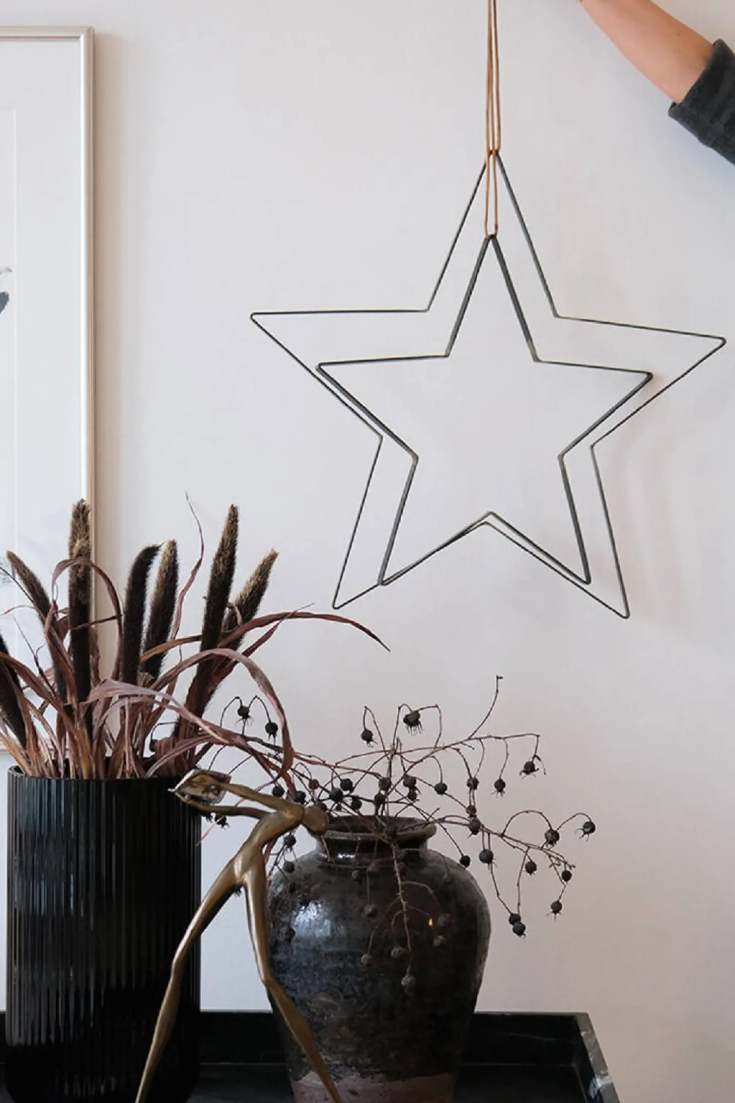 Trademark Living Stern mit Lederschnur, Eisen Ø 52 cm