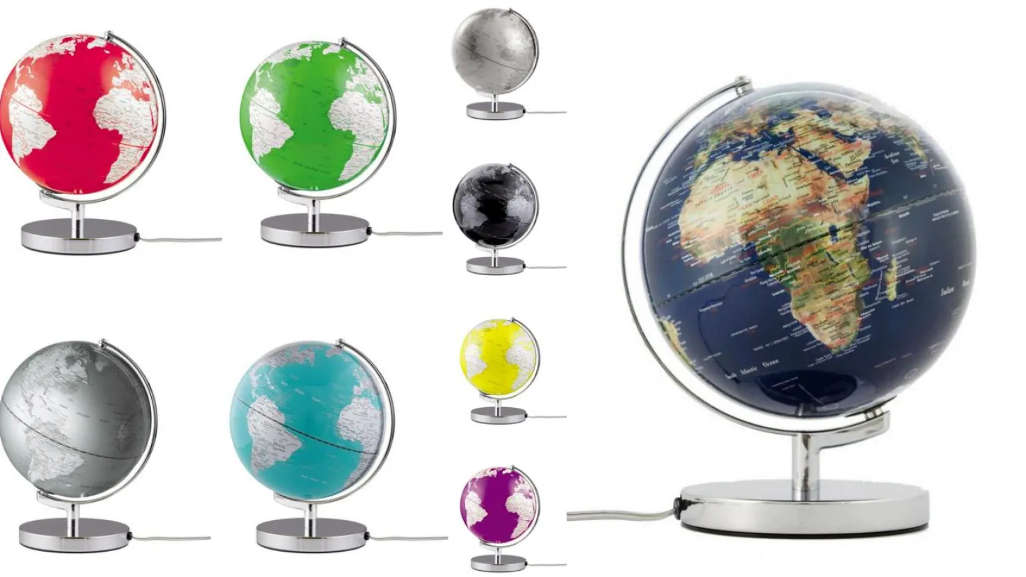 TROIKA Globus mit Licht Terra Black Light