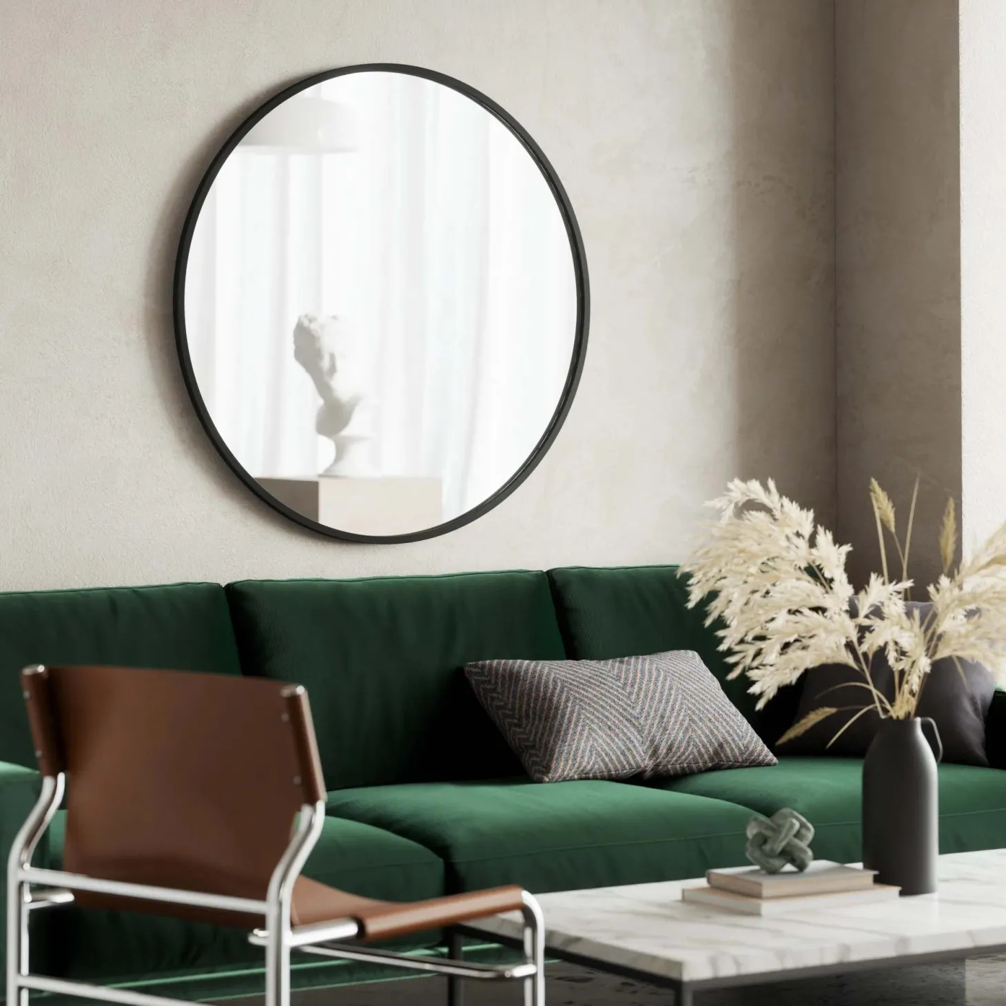 Umbra Hub Wall Spiegel schwarz Ø 94 cm