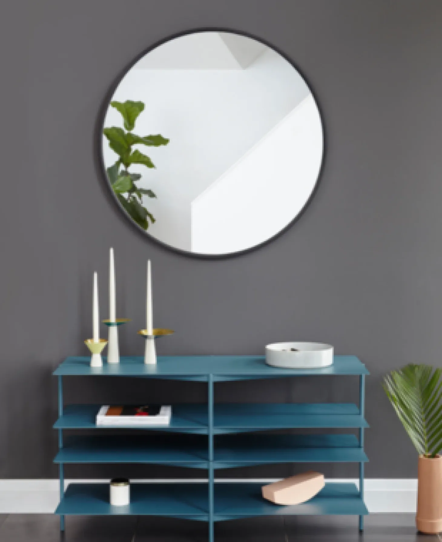 Umbra Hub Wall Spiegel schwarz Ø 94 cm