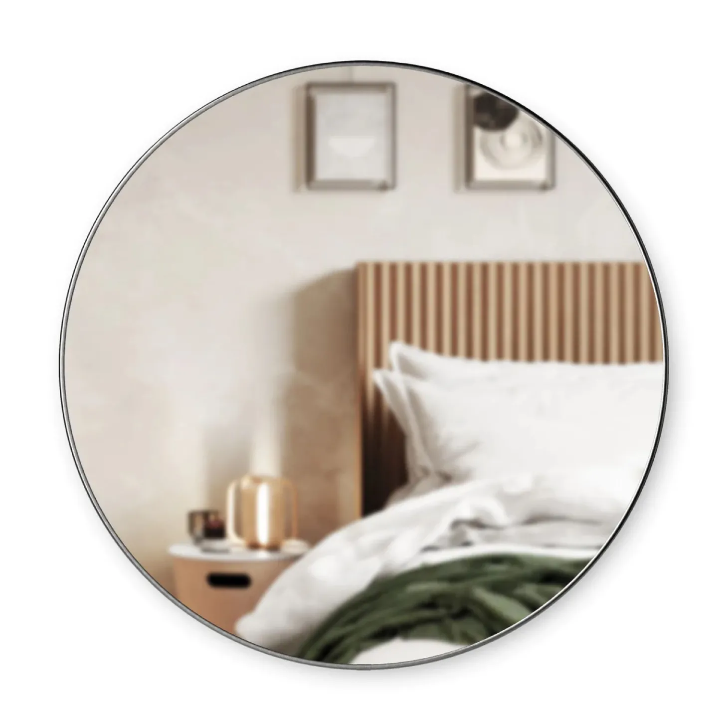 Umbra Hubba Wall Spiegel, metallic titanium Ø 86cm