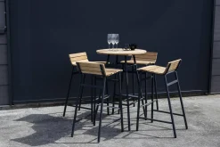 Venture Design Mexico Set Bartisch mit 4 Barhockern Akazie/Schwarz