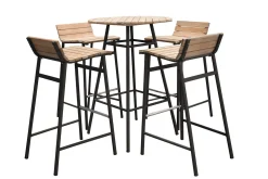 Venture Design Mexico Set Bartisch mit 4 Barhockern Akazie/Schwarz
