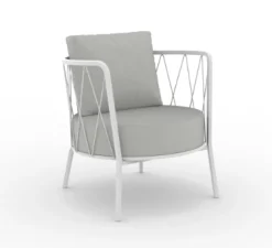 vermobil Daisy niedriger Lounge-Sessel matt weiß, grau-grigio