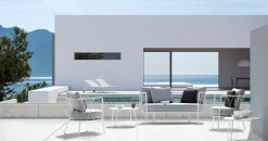 vermobil Daisy niedriger Lounge-Sessel matt weiß, grau-grigio