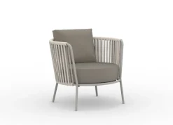 vermobil Daisy Rope Outdoor Lounge Sessel - rostfreier Stahl schlamm, taupe