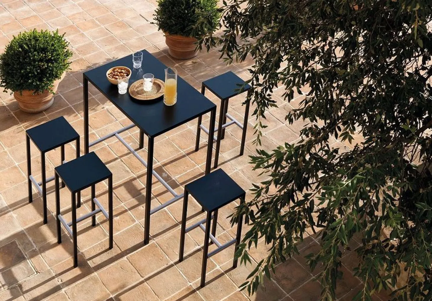 vermobil Eckiger Stehtisch Seaside 75x75x110 cm schwarz