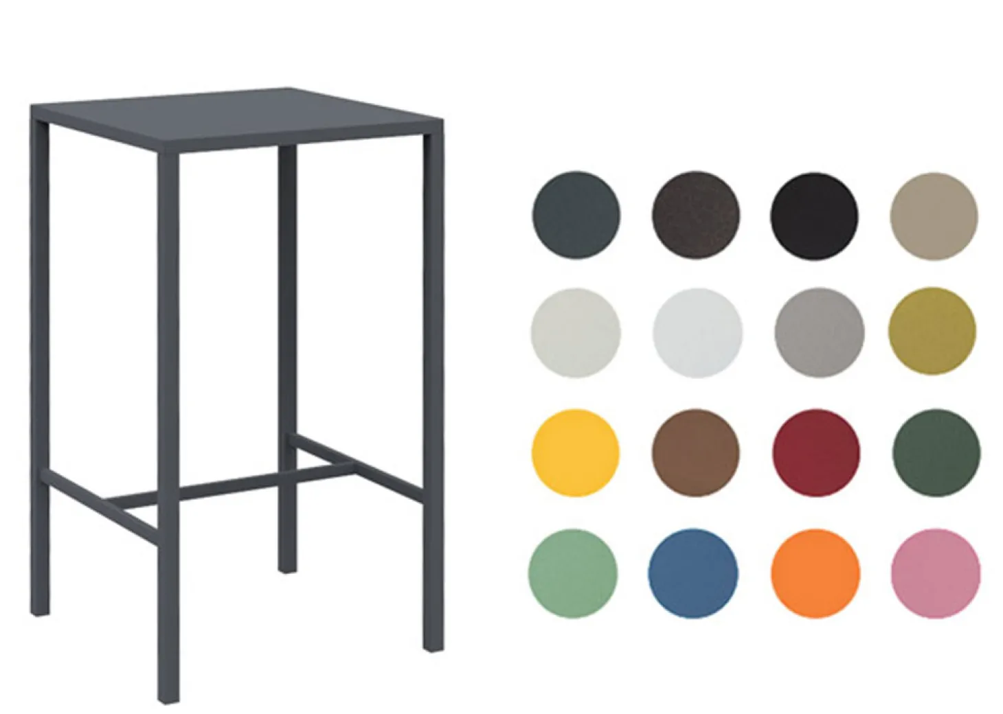 vermobil Eckiger Stehtisch Seaside 60x60x110 cm mintgrün