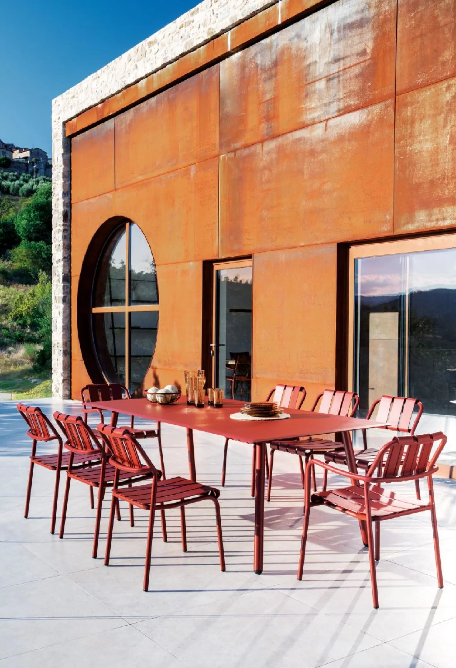 vermobil Großer Gartentisch Verdea 220 cm Hellgrau