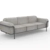 vermobil Hug 3-Sitzer Outdoor Sofa- Lounge Möbel Weiß-Braun Dunkelgrau