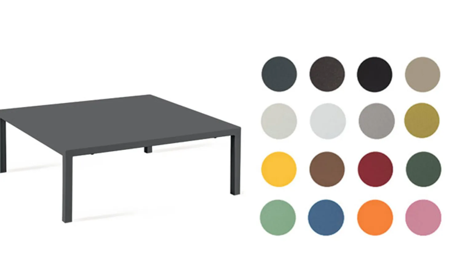 vermobil Loungetisch Quatris 80x60x30 cm weiß