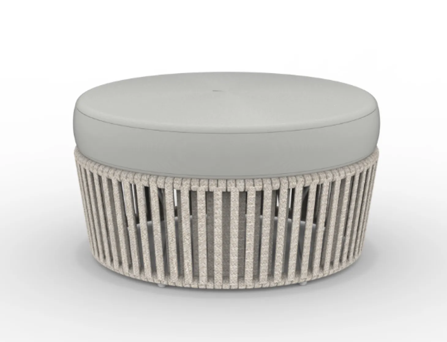 vermobil Outdoor Puff/Hocker Daisy Rope matt weiß, grau-grigio