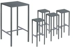 vermobil Set Bartisch mit 4 Barhockern Seaside antik grau