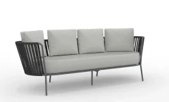 vermobil 3-Sitzer Sofa Daisy Rope - wasserbeständig dunkelgrau, grau-grigio