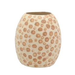 Villa Collection Vase Pappmaché Creme/Nougat klein