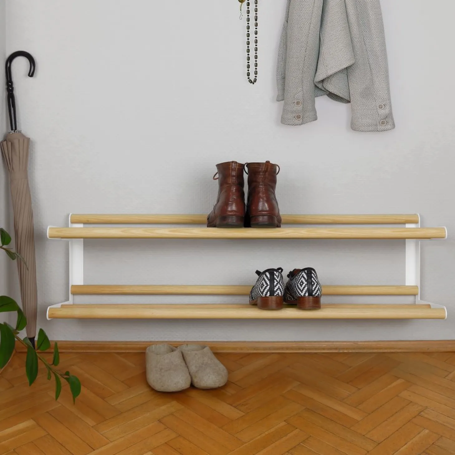 vonbox Schuhablage Stixx Wall - zwei Ebenen