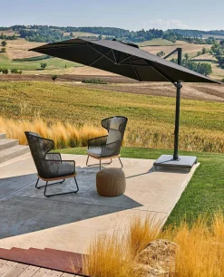 Weishäupl Freiarmschirm Acryltuch 300 x 300 cm mit Kurbelmechanismus Graphit/Schwarz