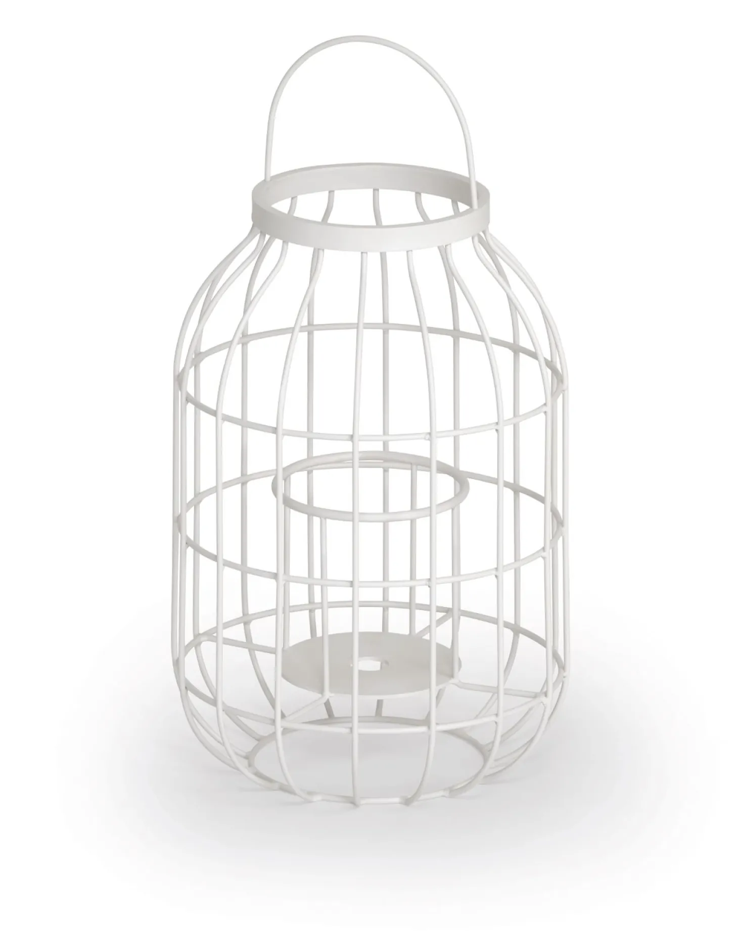 Weishäupl Laterne aus Aluminium mit Glaseinsatz Weiß 43x77 cm