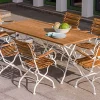 Weishäupl Outdoor Tisch Classic 140x80 cm Teak weiß