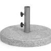 Weishäupl Runder Sonnschirmständer Granit geflammt 63 kg mit Hülse Ø 5,4 cm