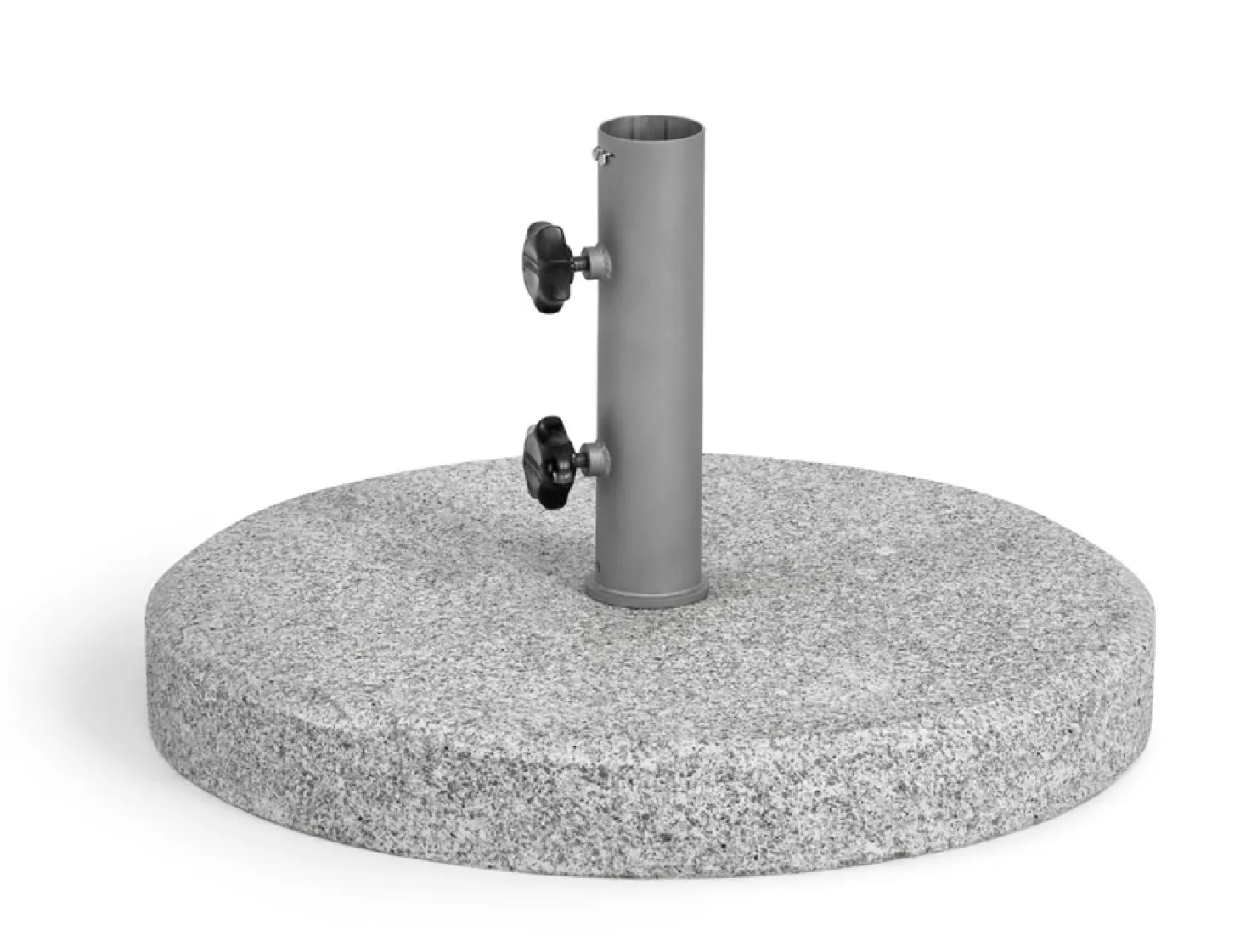 Weishäupl Runder Sonnschirmständer Granit geflammt 63 kg mit Hülse Ø 5,4 cm