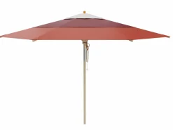 Weishäupl Schirm Klassiker Ø 350 cm Acryltuch natur/bordeaux/terracotta mit Flaschenzug & Knickmechanismus