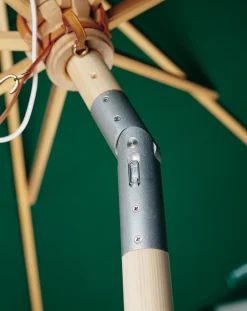 Weishäupl Schirm Klassiker Ø 350 cm Acryltuch natur/bordeaux/terracotta mit Flaschenzug & Knickmechanismus