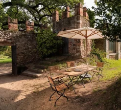 Weishäupl Sonnenschirm Klassiker Acryltuch Natur mit Flaschenzug Ø250