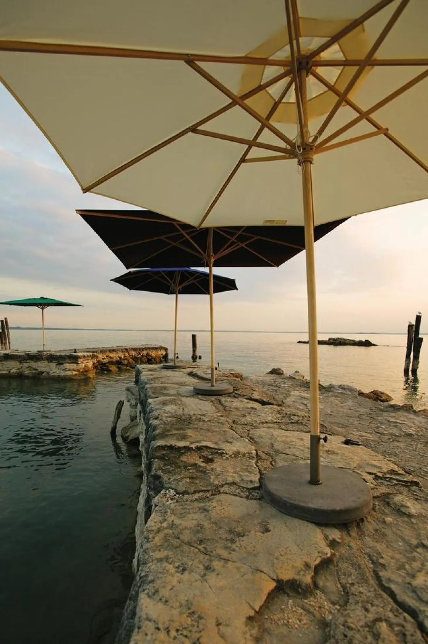 Weishäupl Sonnenschirm Klassiker Acryltuch Natur mit Flaschenzug Ø250