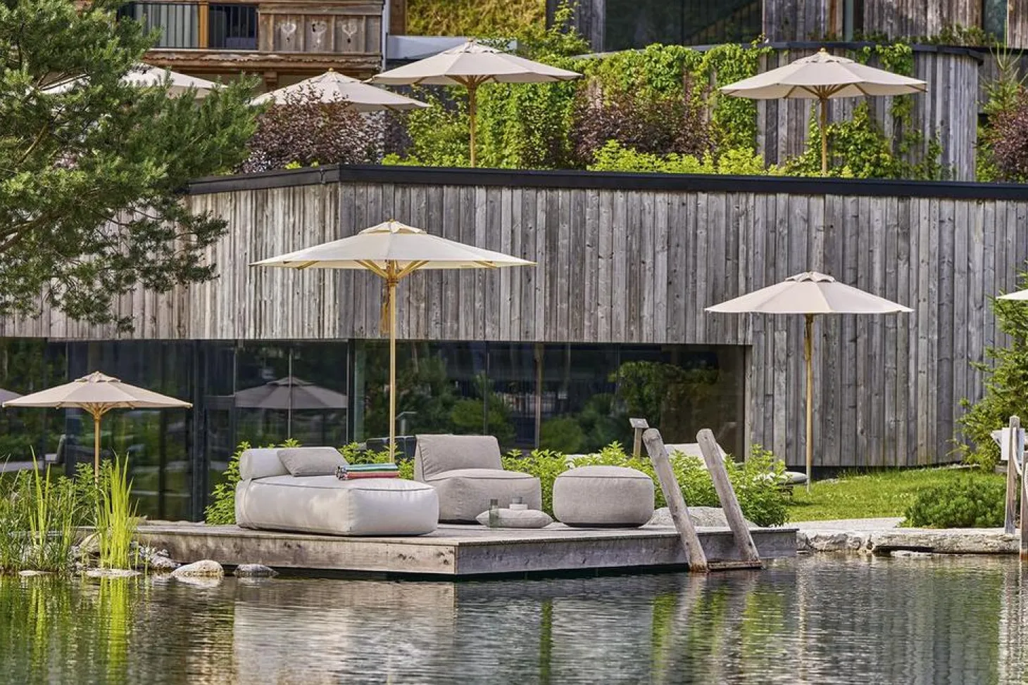 Weishäupl Sonnenschirm Klassiker Acryltuch Natur mit Flaschenzug Ø250