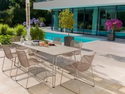 Weishäupl Terrassenstuhl Slope Gestell perlgrün, Kordel moos