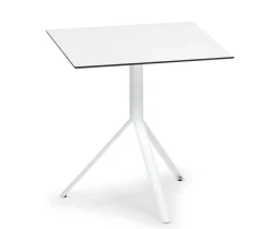 Weishäupl Trio Garten Bistrotisch eckig Weiß HPL Weiß 60x60 cm