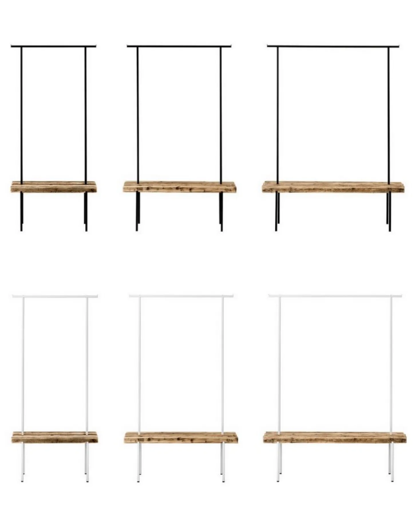 weld & co Garderobe Altholz 01 S 90 x 40 x 190 weiß