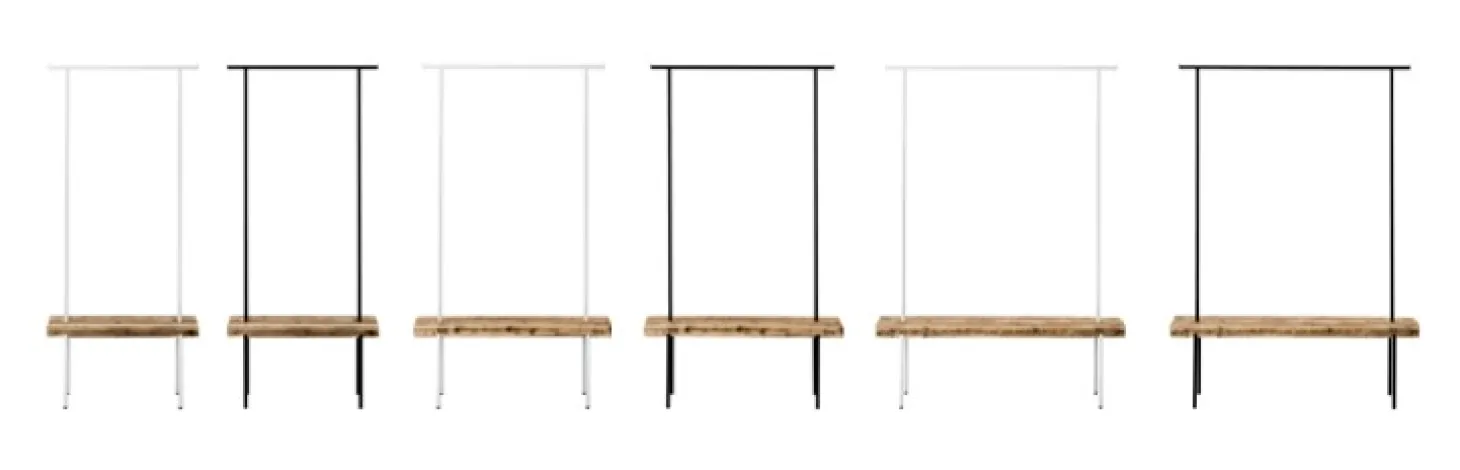 weld & co Garderobe Altholz 01 S 90 x 40 x 190 weiß