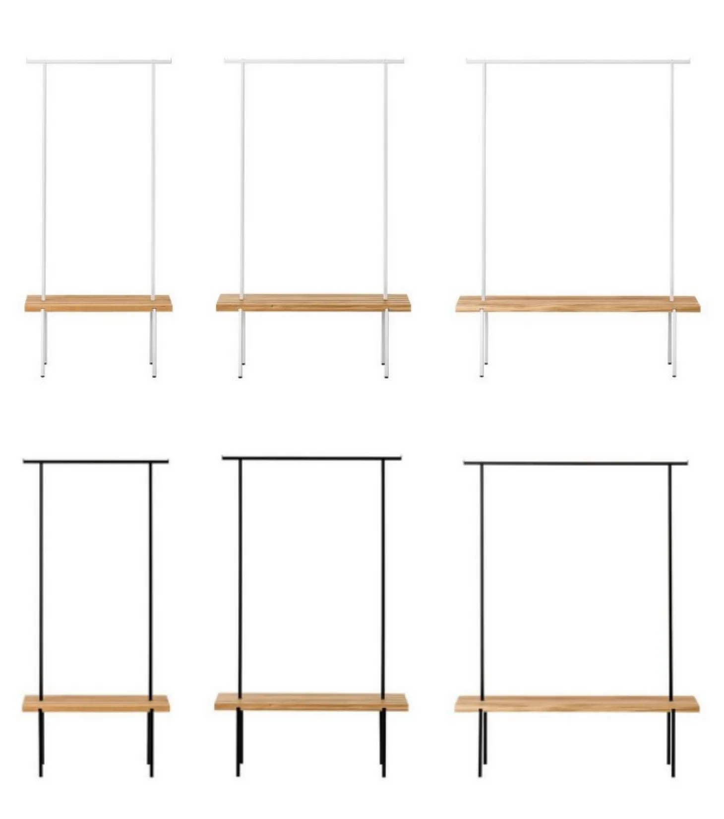 weld & co Garderobe Eiche 01 S 90 x 40 x 190 schwarz