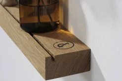 weld & co Wandspiegel mit Eichenholzleiste 100 × 7,5 × 4 cm, Spiegel Ø 50 cm rechts